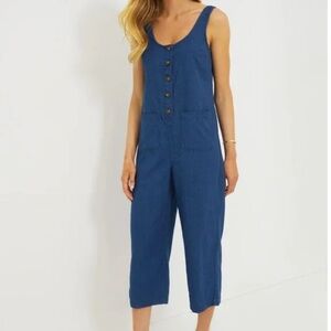 Marine Layer Blue Sleeveless Jumpsuit: Size Large